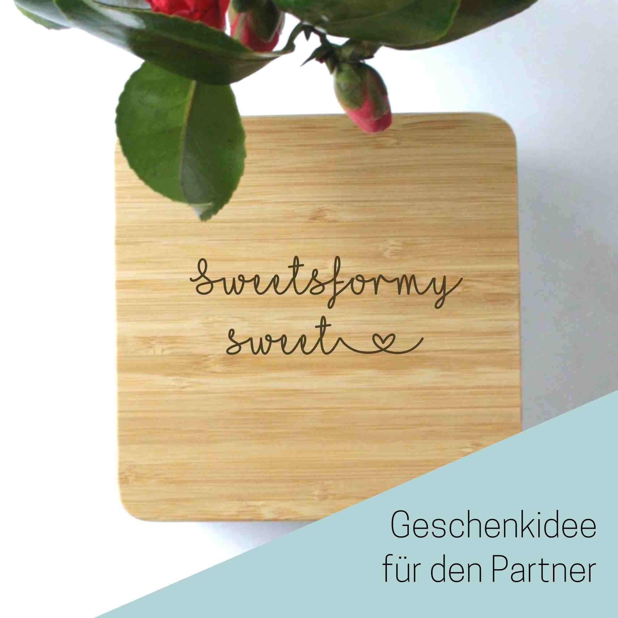 Keksdose mit Holzdeckel 15x15 cm und eigener Gravur