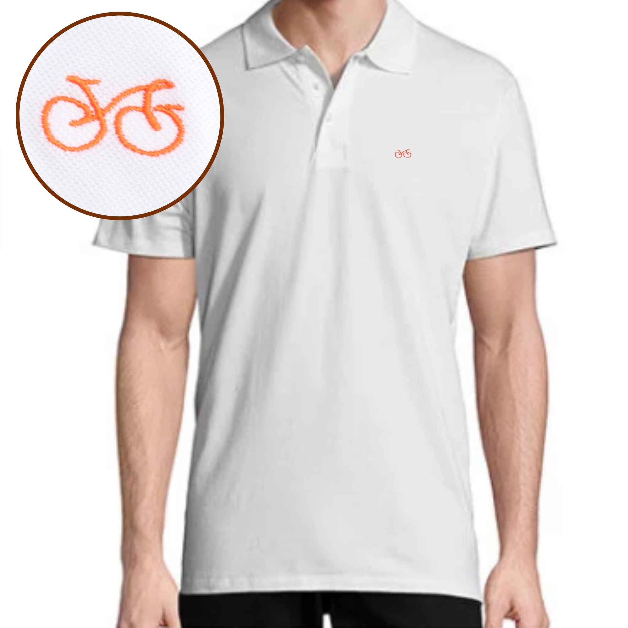 Poloshirt Abenteuer mit Fahrrad-Motiv für Reisende