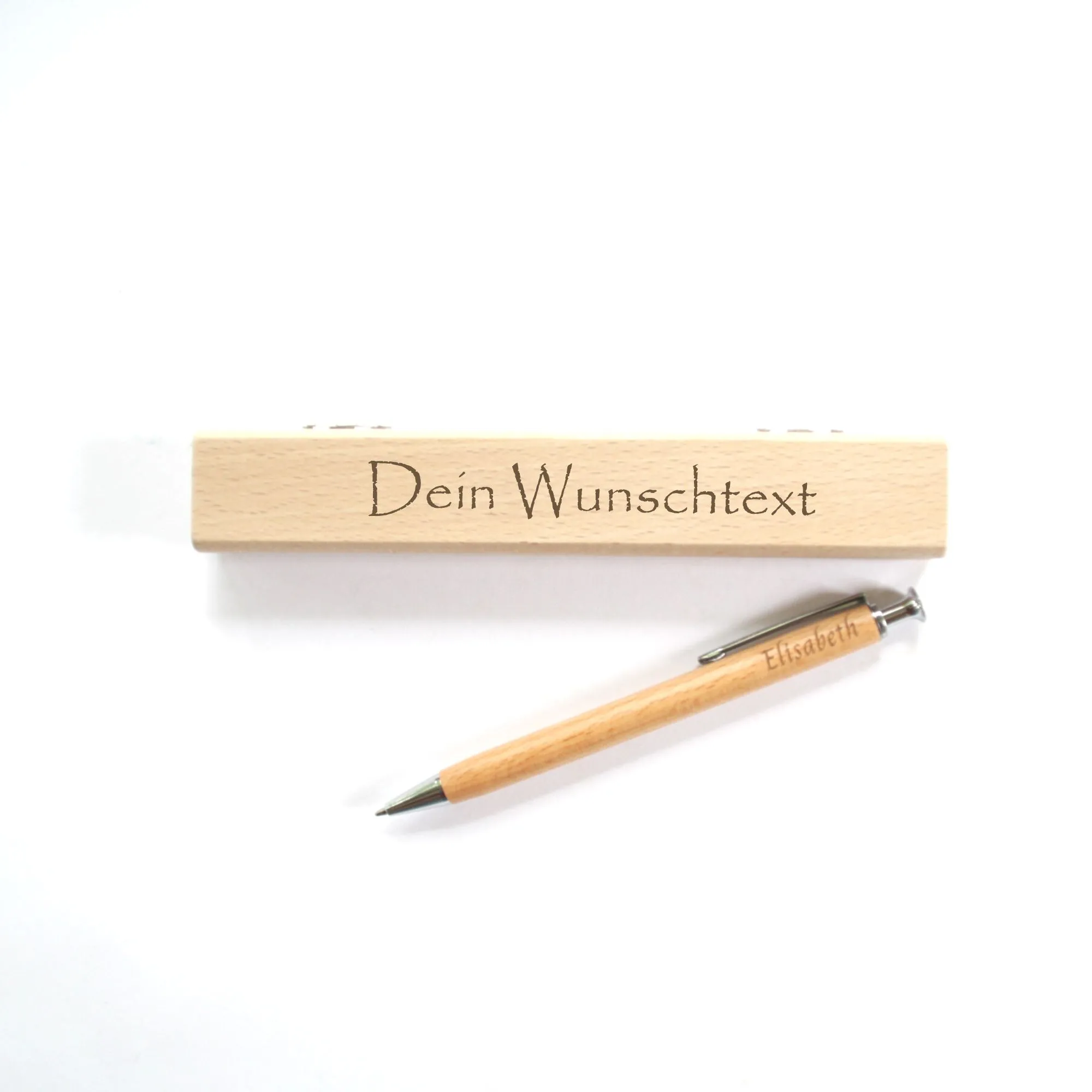 personalisierter Kugelschreiber und Etui Gravierter Kugelschreiber mit graviertem Etui nach Wunsch