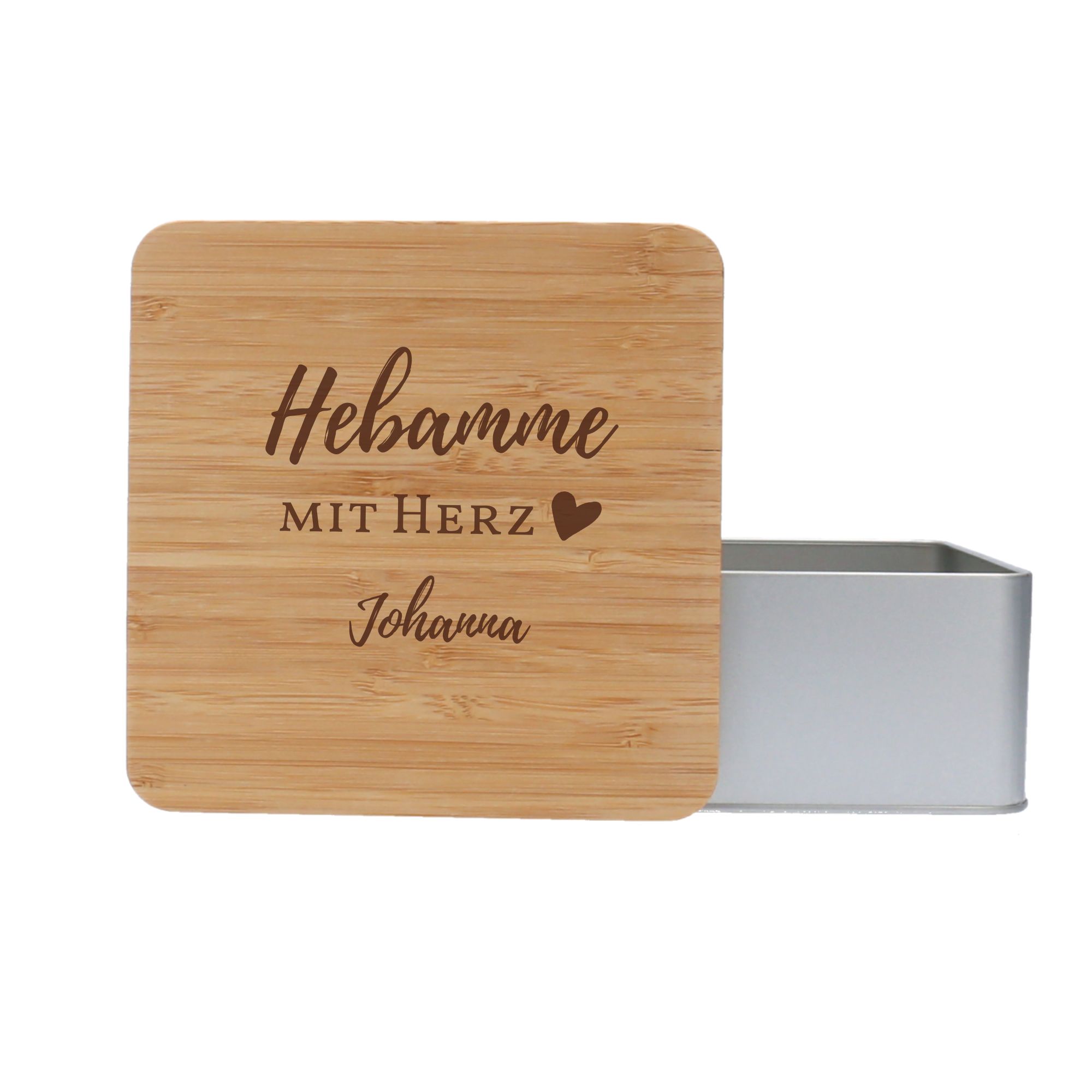 Personalisierte Keksdose als Geschenk für Hebamme