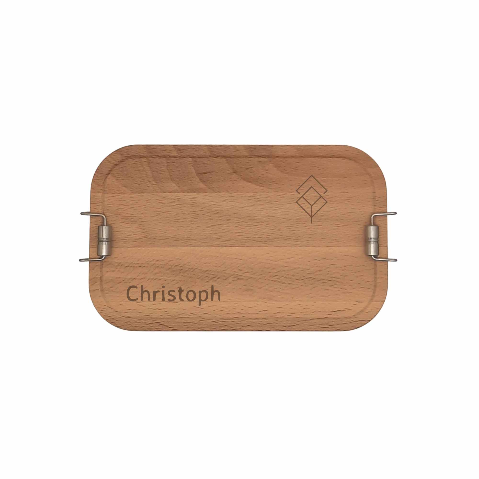 Buche Edelstahl Brotdose mit eigenem Logo personalisiert