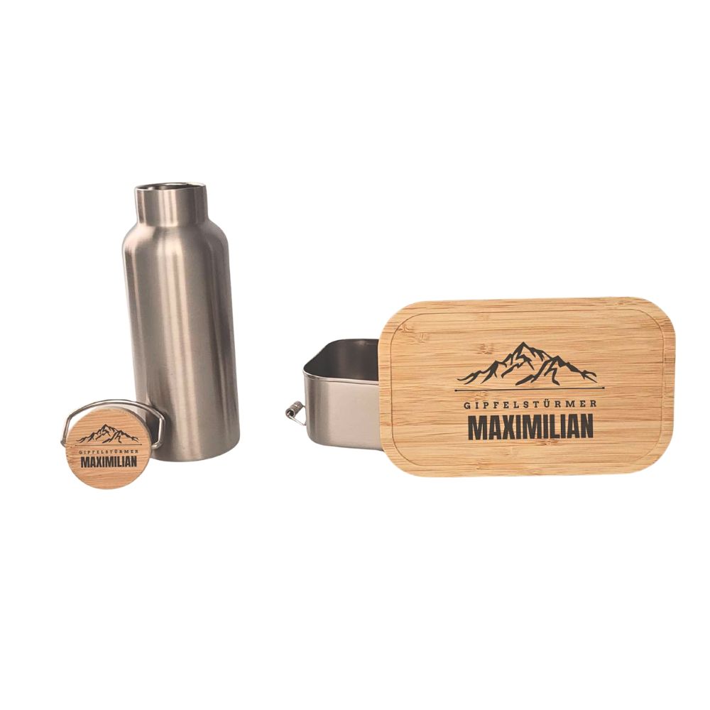 Geschenke-Set Outdoor | Personalisierte Lunchbox und Flasche
