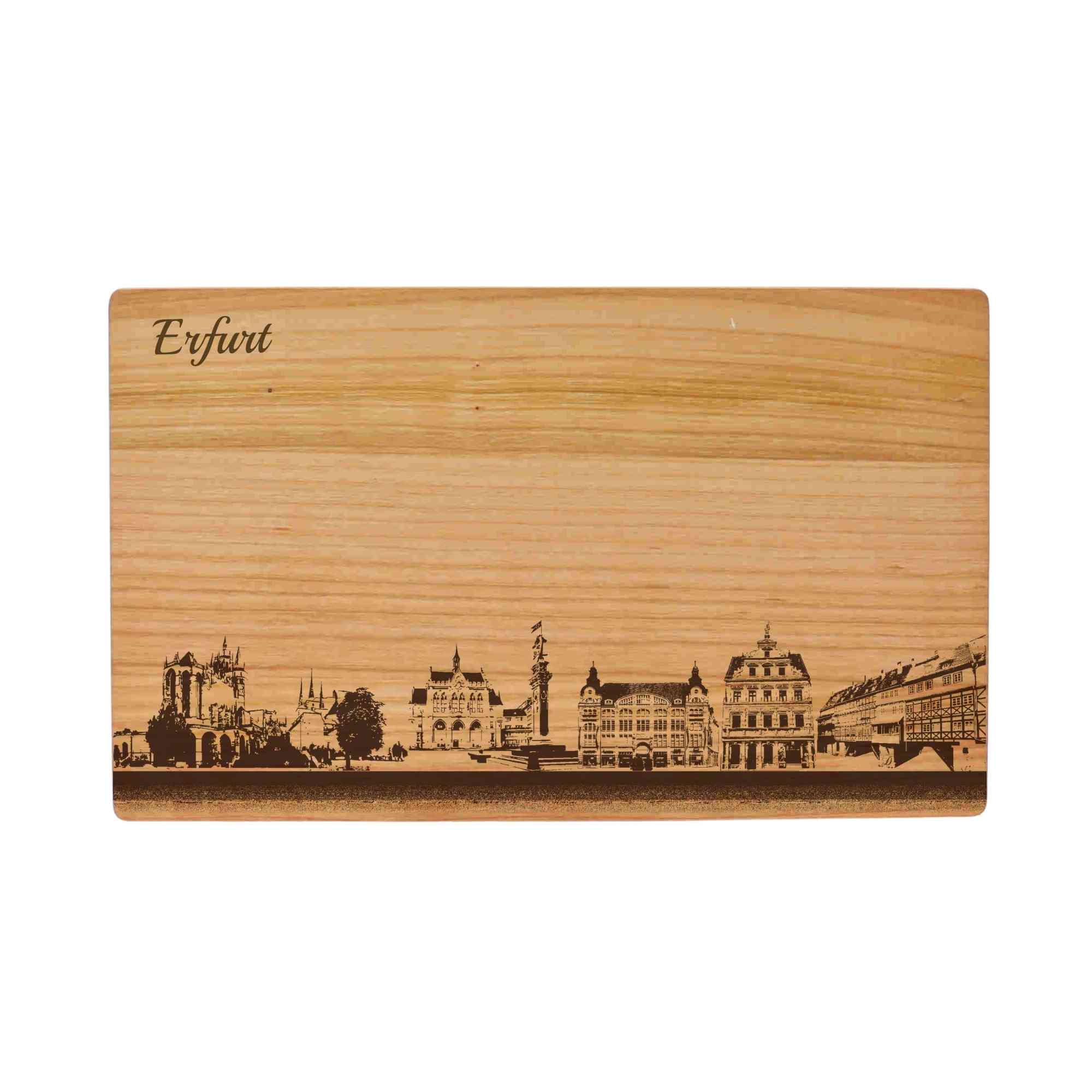 Erfurt Geschenk Holzbrett Stadt Erfurt Schneidebrett Skyline