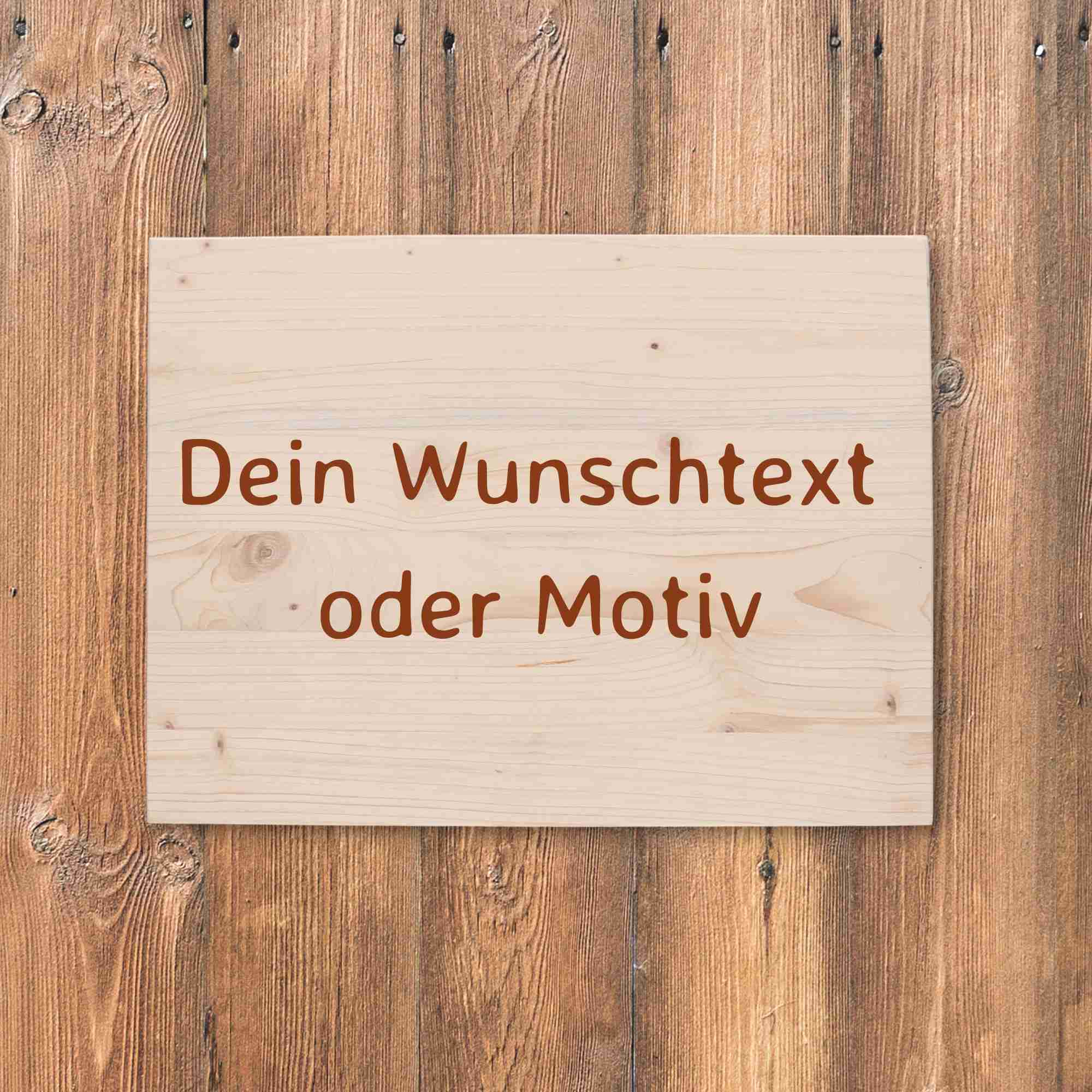 Einfaches Schild mit Wunschtext oder Motiv personalisiert durch Lasergravur