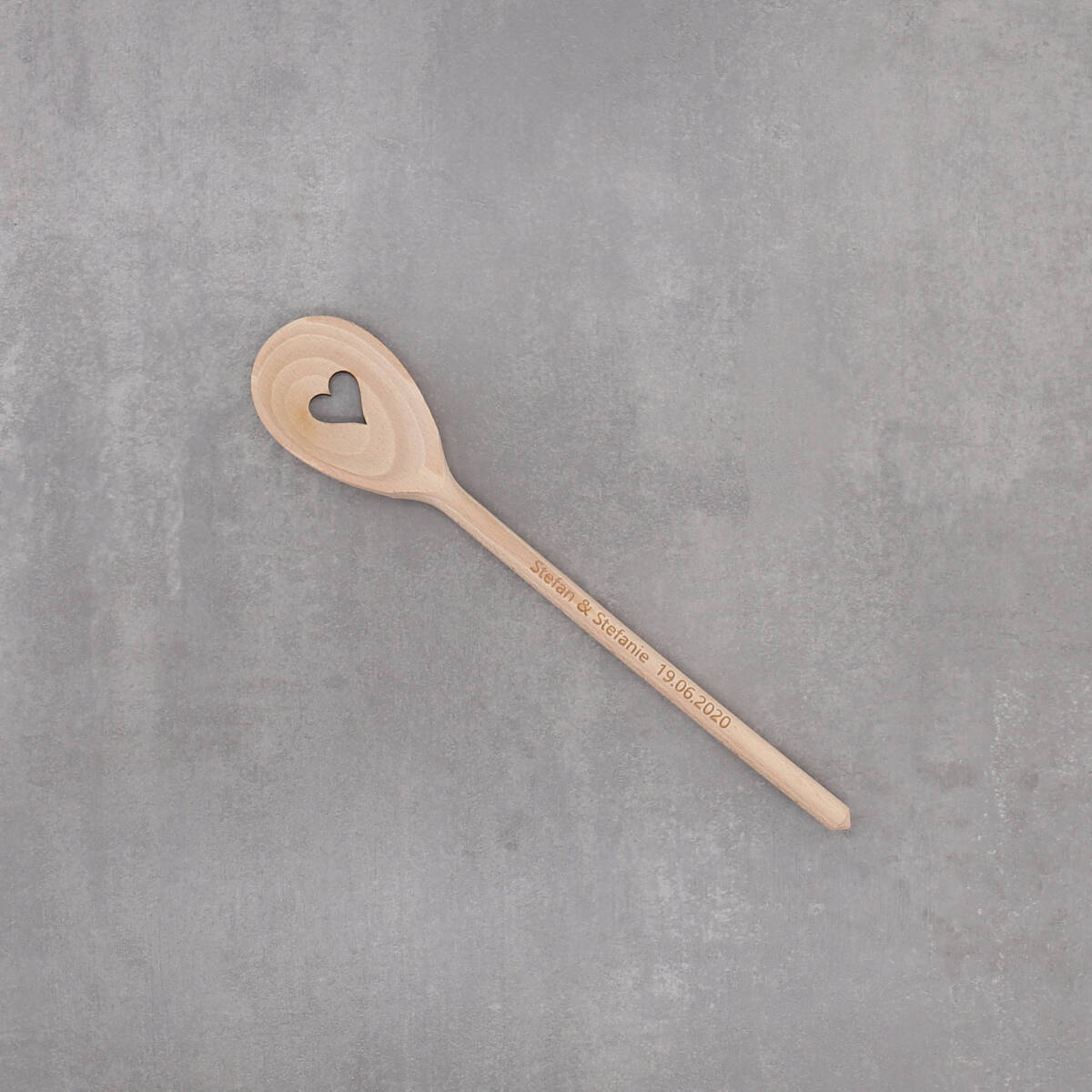 Kochlöffel mit Herz und Wunschtext