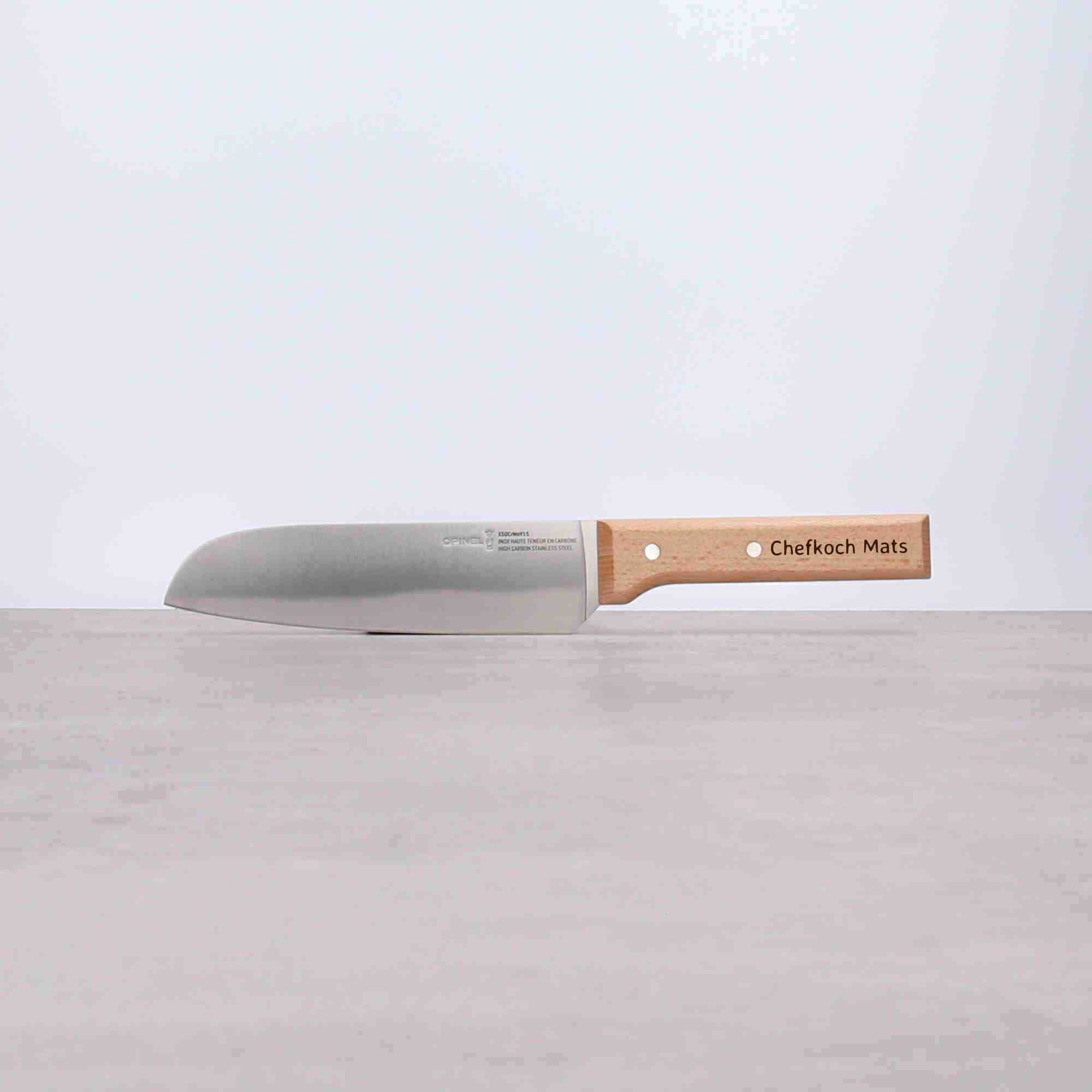 Personalisiertes großes Küchenmesser auf Holzgriff mit Namen oder Text auf Wunsch zum selber designen, gut geeignet für die Küche und daher eine tolle Geschenkidee für Personen die gerne Kochen
