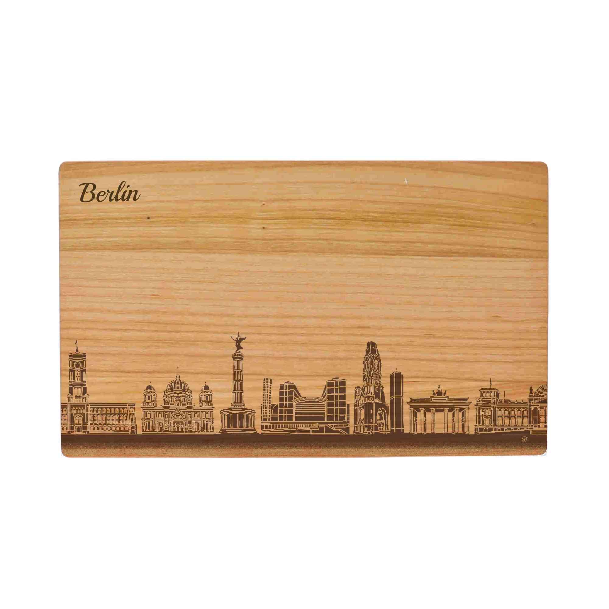Berlin Geschenk Holzbrett Stadt Berlin Skyline auf Holz