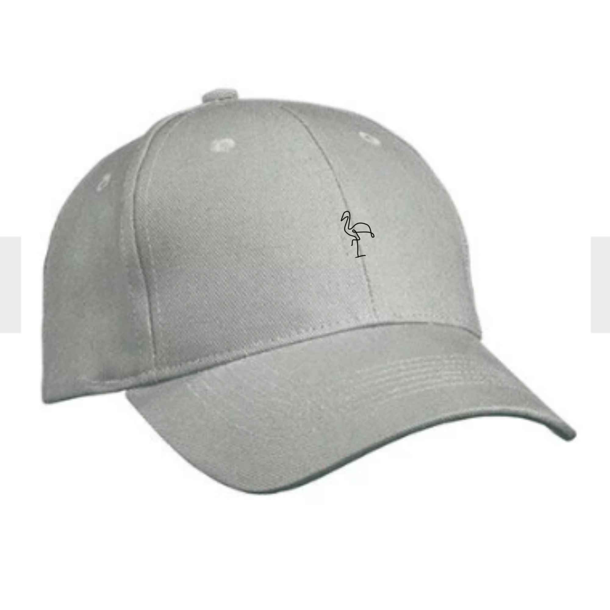 Cap mit Flamingo-Motiv bestickt in Farbe Grau