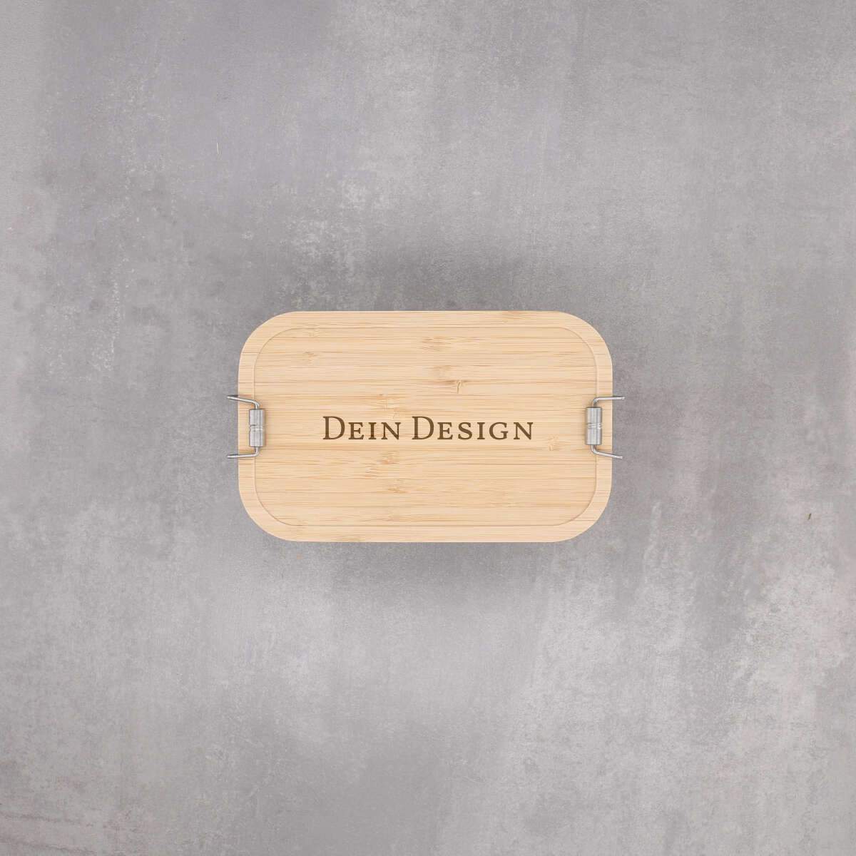 Lunchbox Edelstahl mit Holzdeckel - Freie Gestaltung (Online-Designer)
