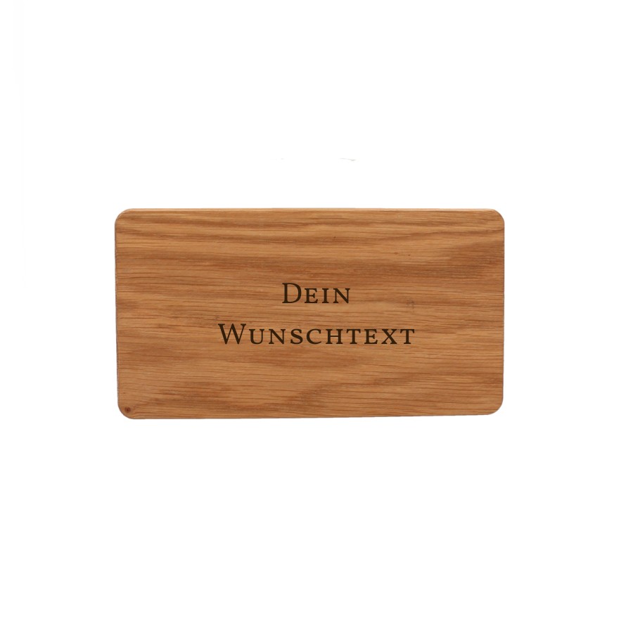 Personalisiertes Eichen Frühstücksbrett mit eigenem Design personalisiert, Holz, Visitenkarte, Papier, Text, Töpferei