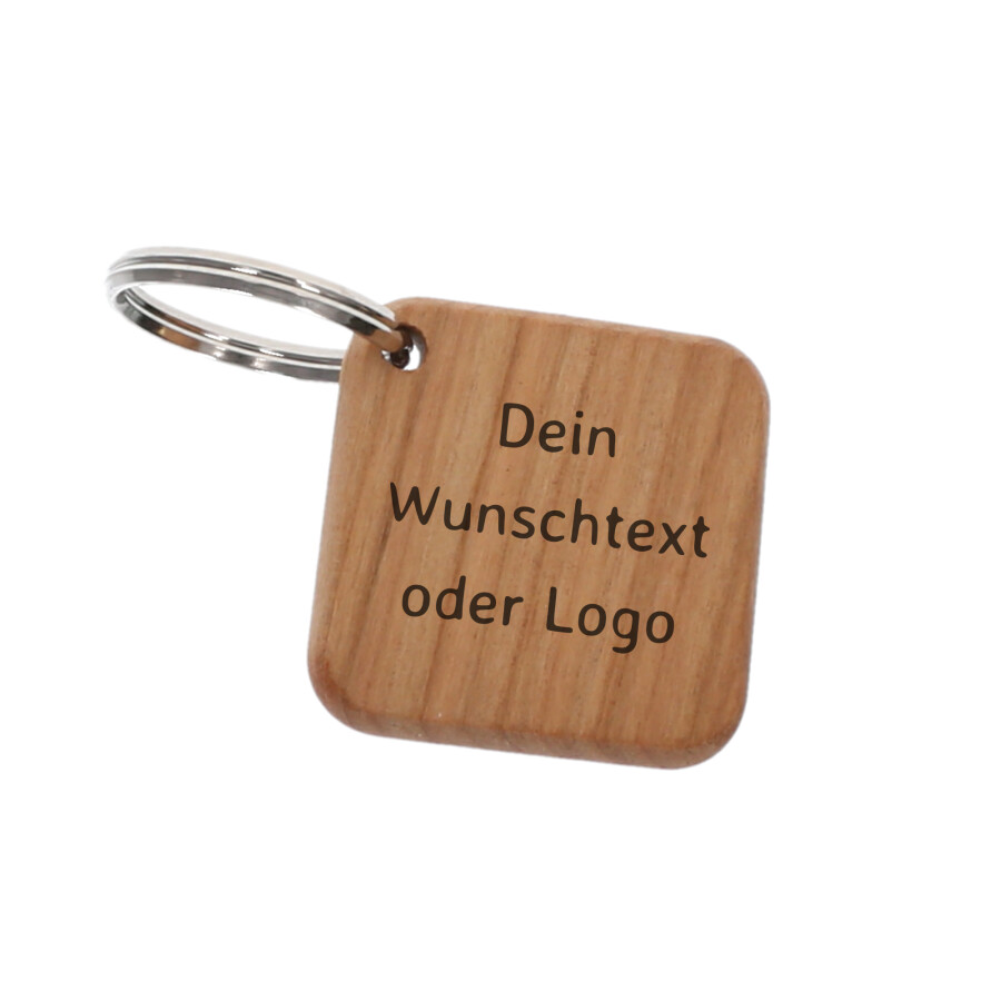 Schlüsselanhänger Holz mit Wunschtext oder Logo