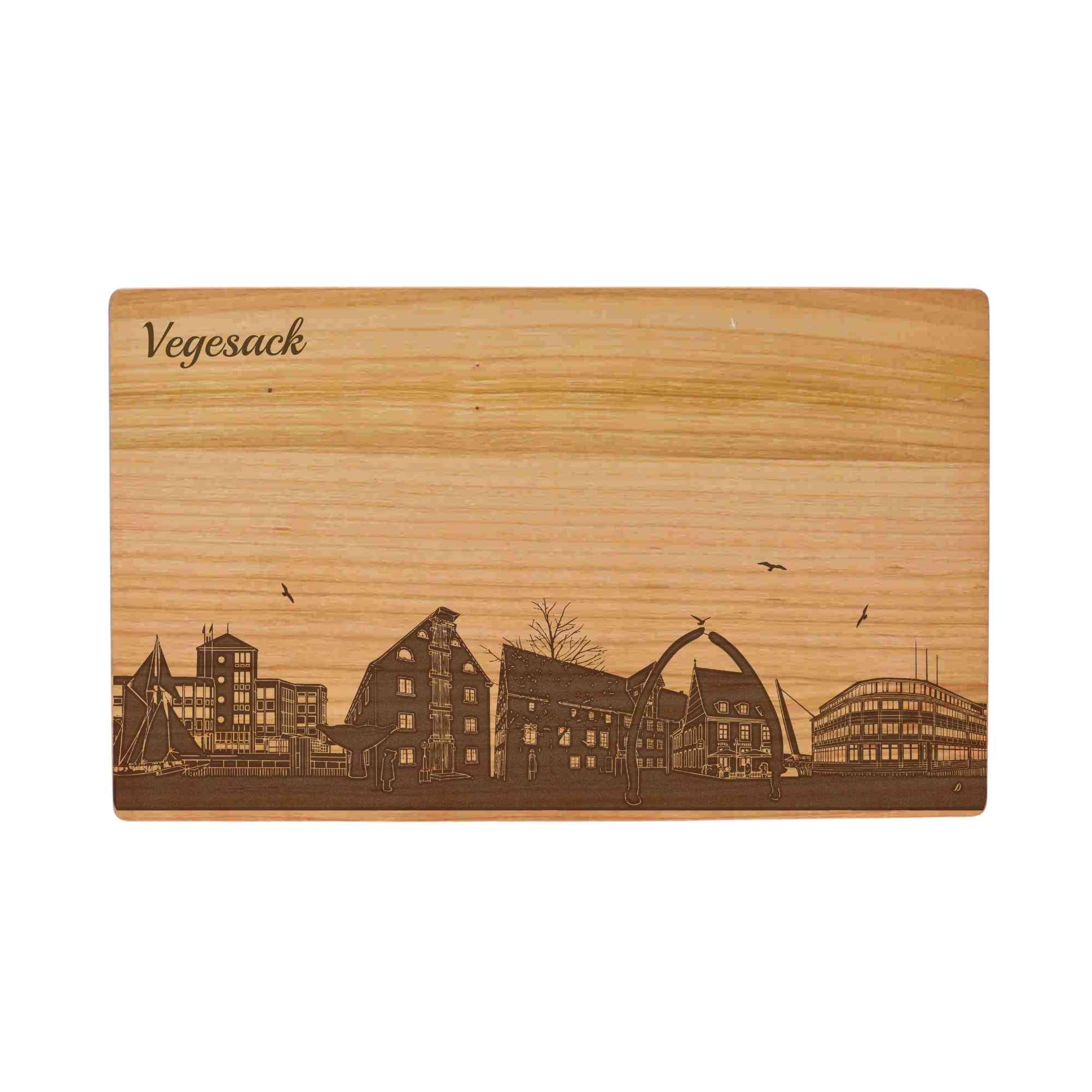 Bremen Vegesack Geschenk Holzbrett Stadt Bremen Vegesack Schneidebrett Skyline
