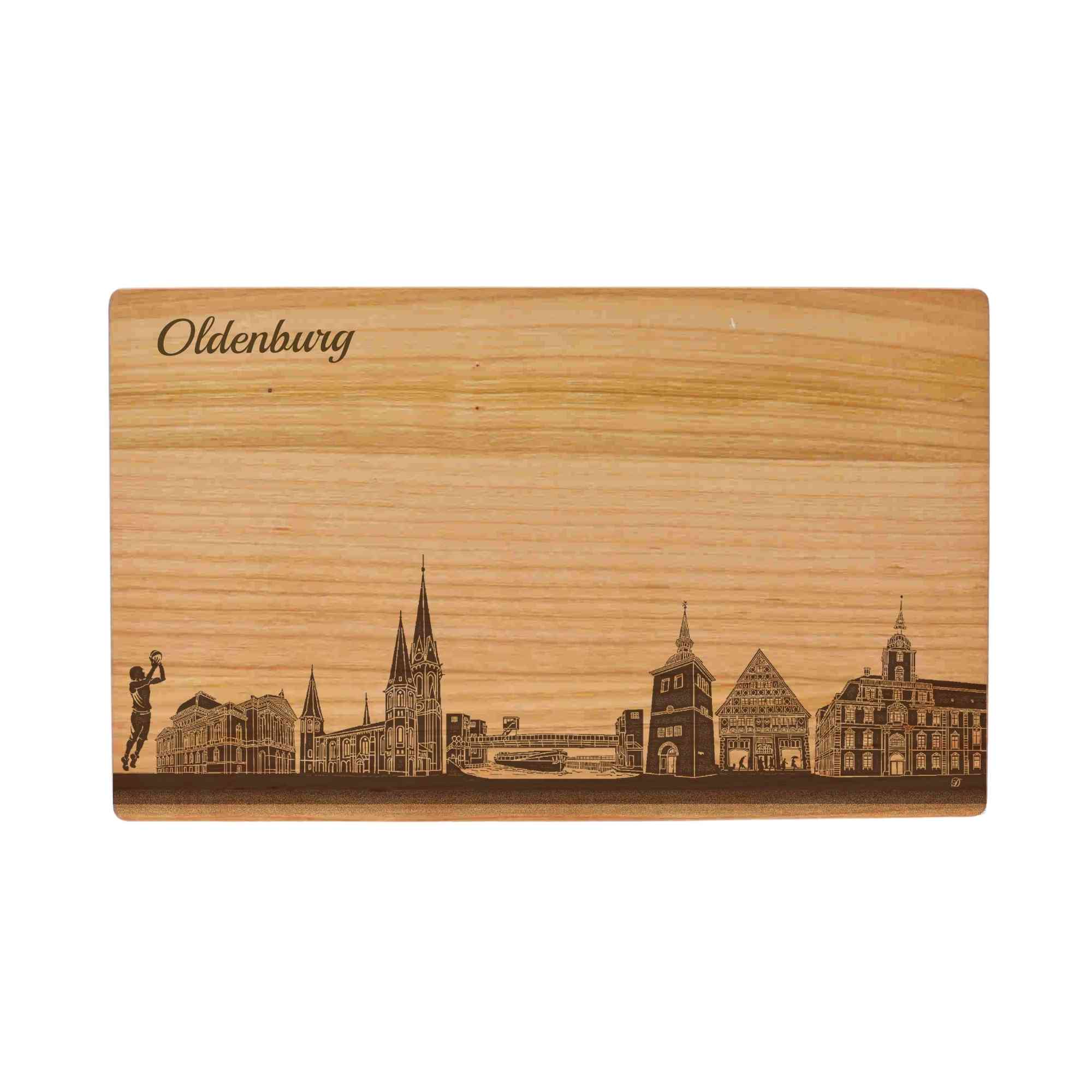 Oldenburg Geschenk Holzbrett Stadt Oldenburg Schneidebrett Skyline