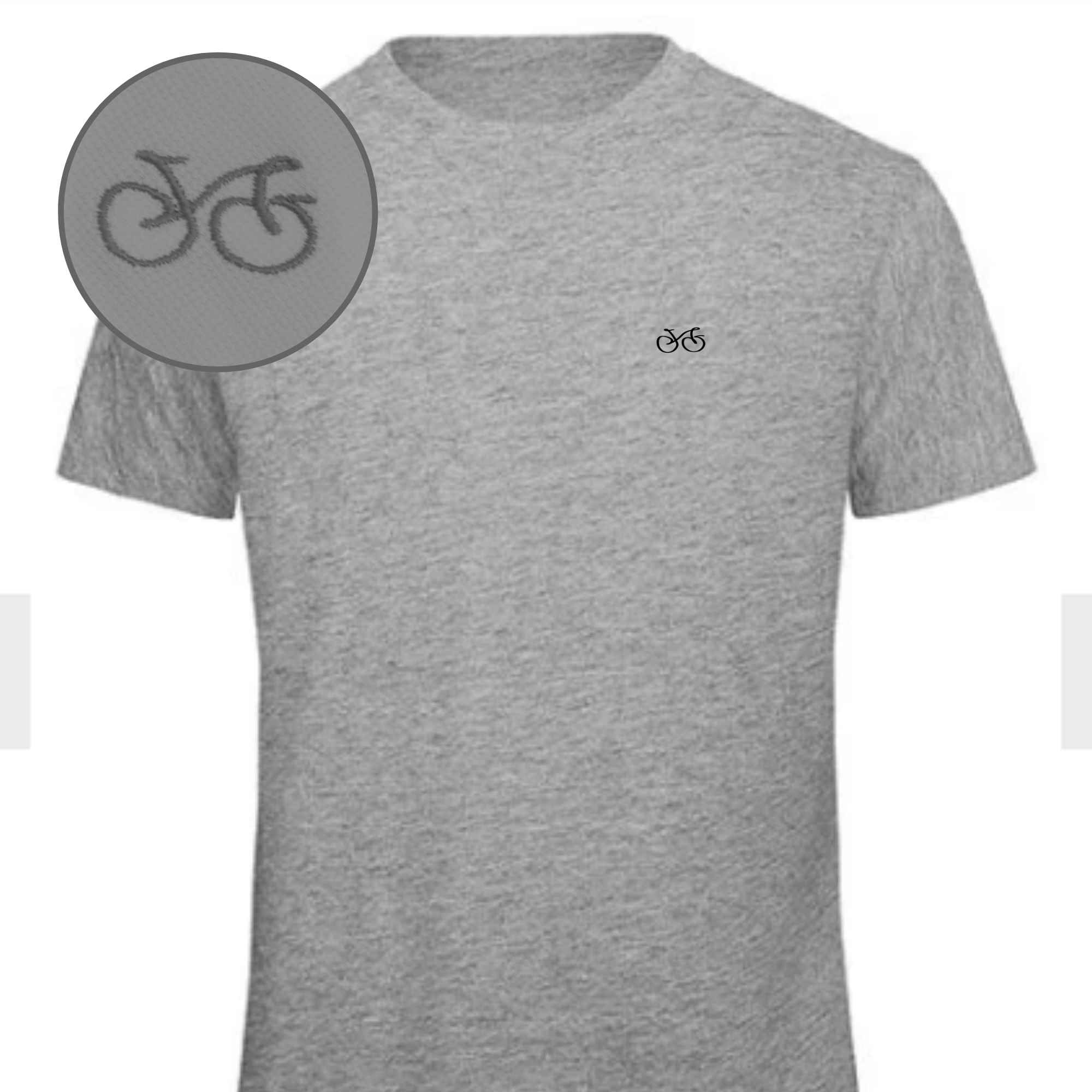 Herren T-Shirt mit einem Bike auf der Brust für Abenteuerlustige in Farbe Grau