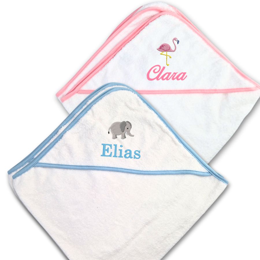 Handtuch für Babys mit Kapuze individuell bestickt