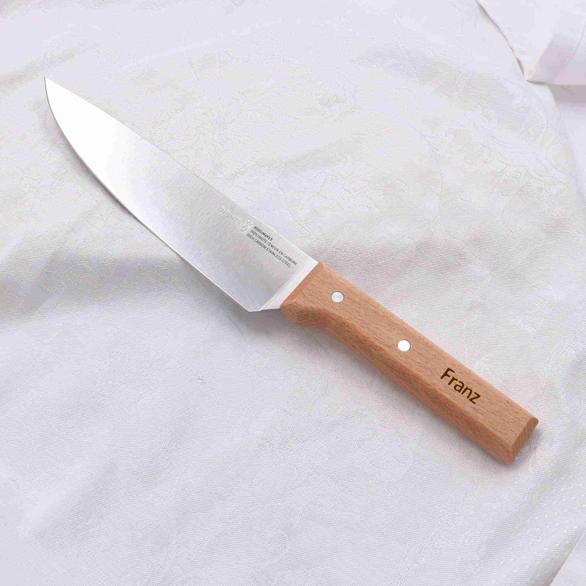 Personalisiertes Küchenmesser Individuell graviertes Küchenmesser mit Namengravur oder Text für die Küche und Kochbegeisterte