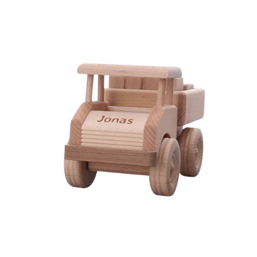 Lastwagen für Kinder aus Holz personalisiert 