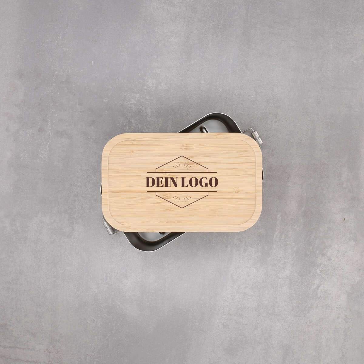 Lunchbox Bambus/Edelstahl – mit Logogravur