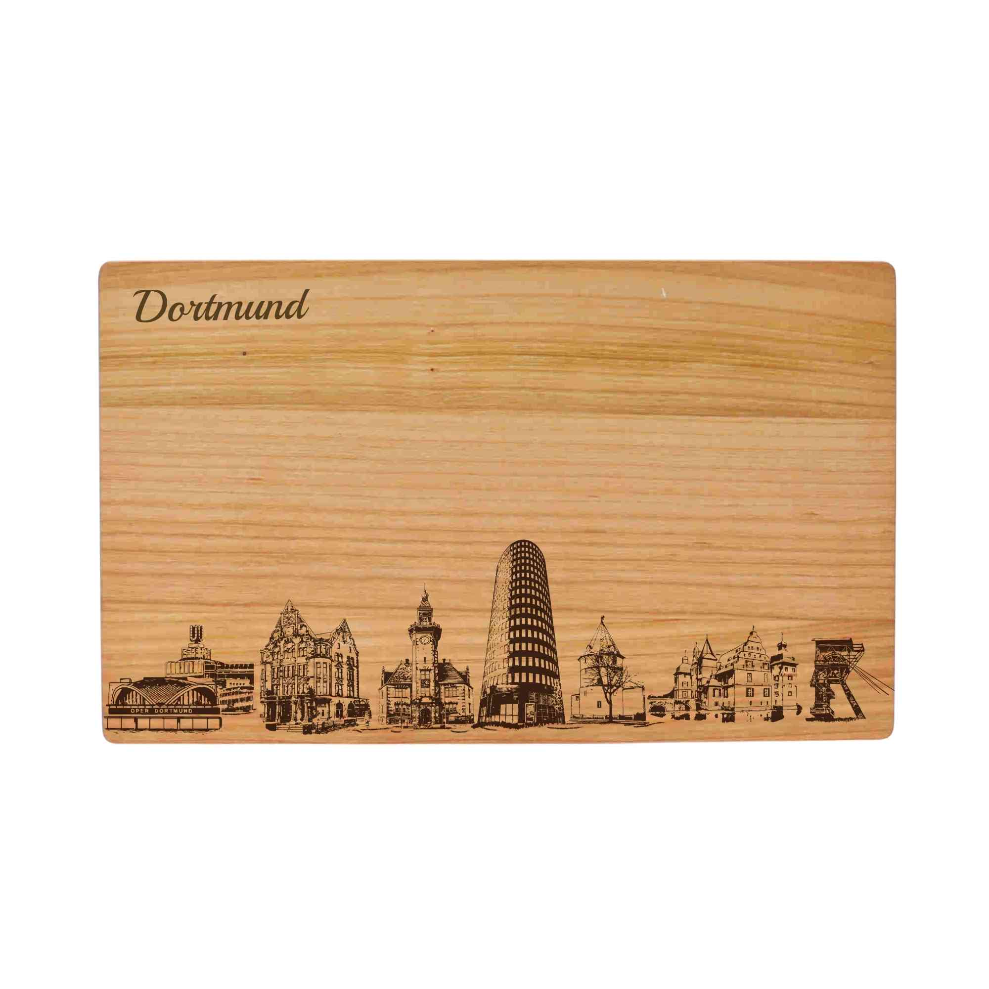 Dortmund Geschenk Holzbrett Stadt Dortmund Schneidebrett Skyline