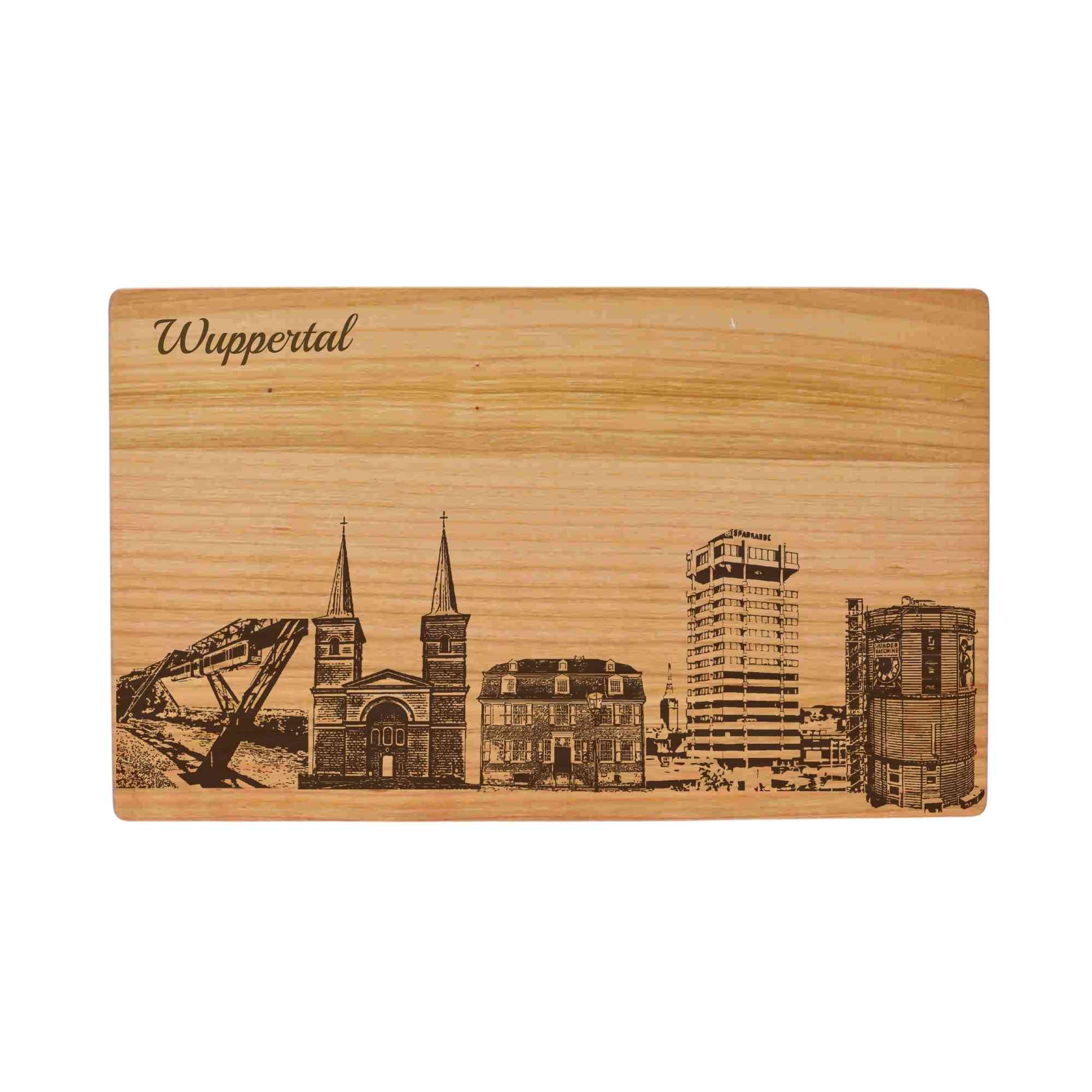 Wuppertal Geschenk Holzbrett Stadt Wuppertal Schneidebrett Skyline