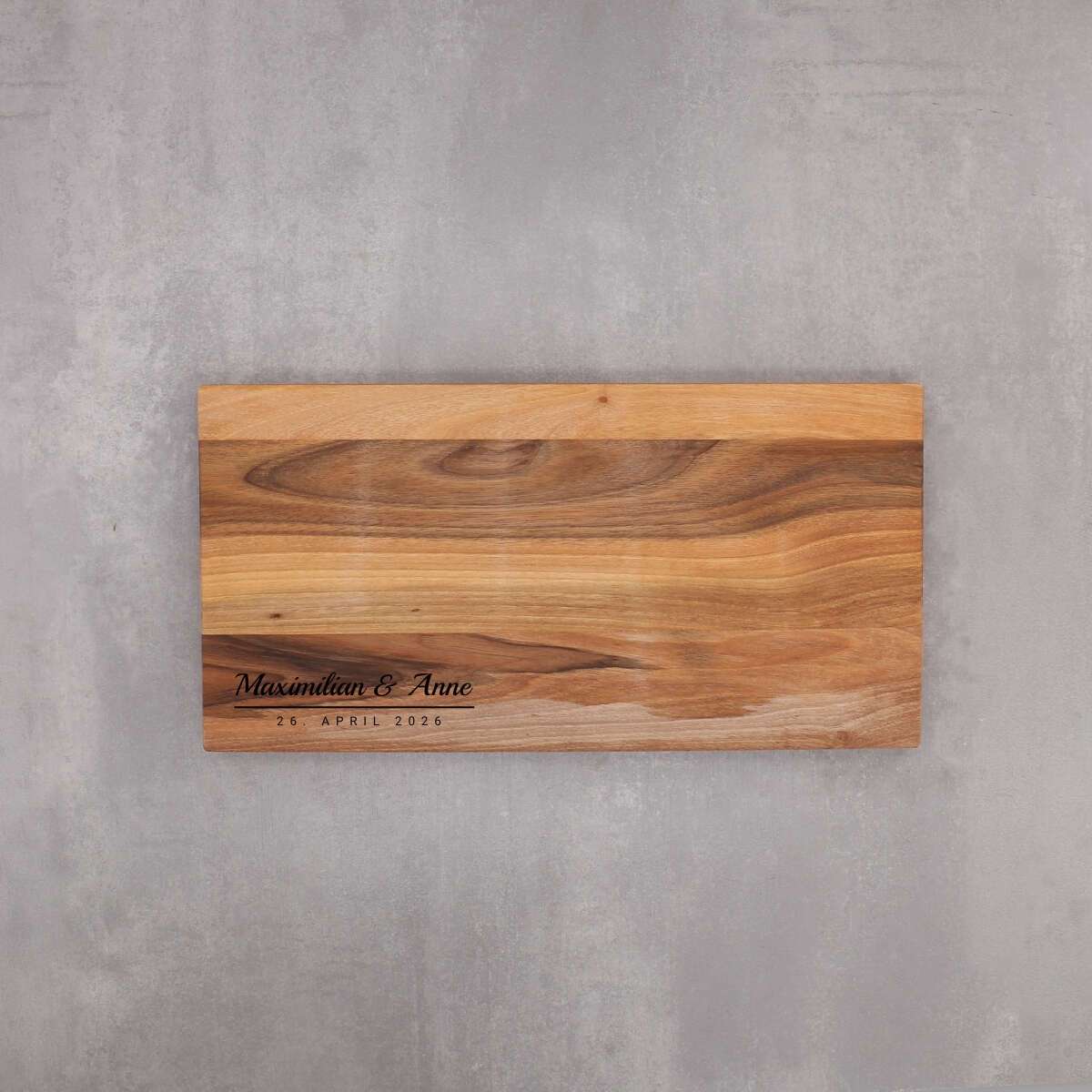 Schneidebrett Nussbaum 40x20x2 cm - Textgravur