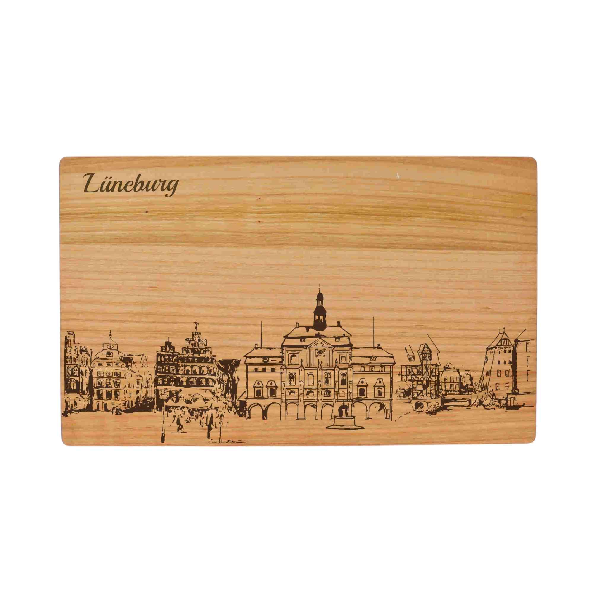 Lüneburg Geschenk Holzbrett Stadt Lüneburg Schneidebrett Skyline