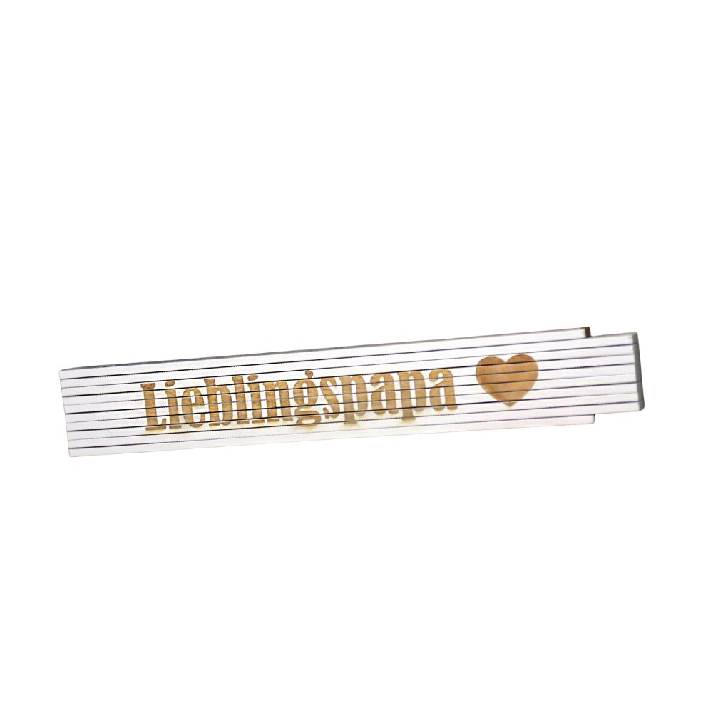 Zollstock 2m Buchenholz mit Winkelanzeige - Textgravur