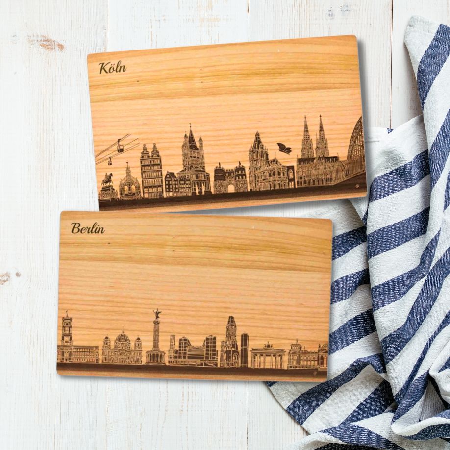 Schneidebrett mit Deiner Stadt