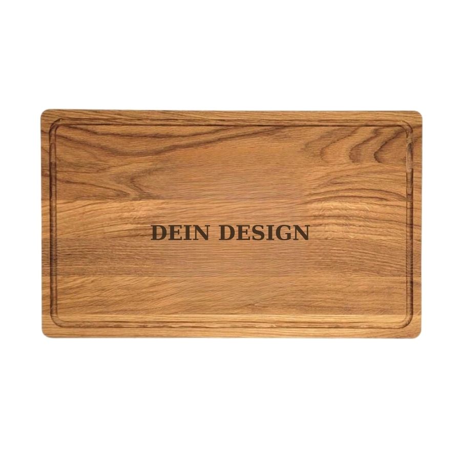 Eichenholz Schneidebrett mit eigener Gravur Holz, Matte, Kiste