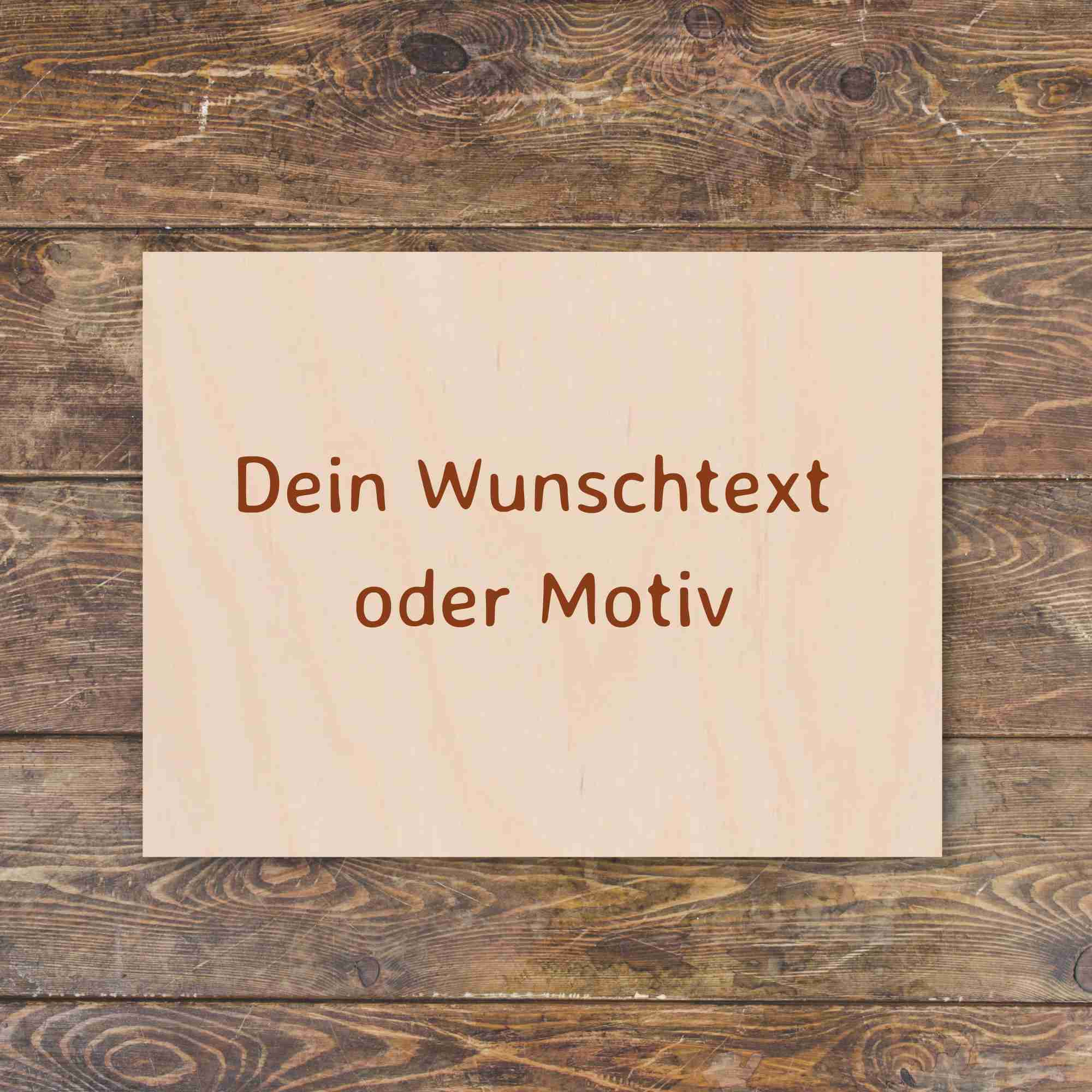 Spanplatten-Schild mit Wunschtext oder Motiv drauf graviert in verschiedenen Größen erhältlich