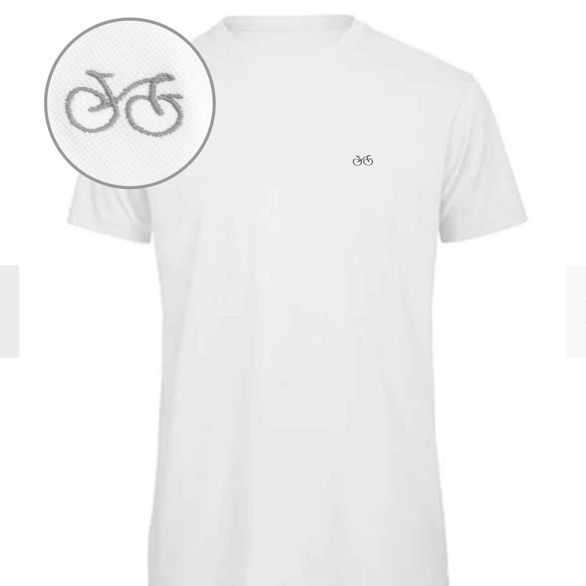 Sportliches T-Shirt mit einem Fahrrad bestickt mit einem dezenten sportlichen Look