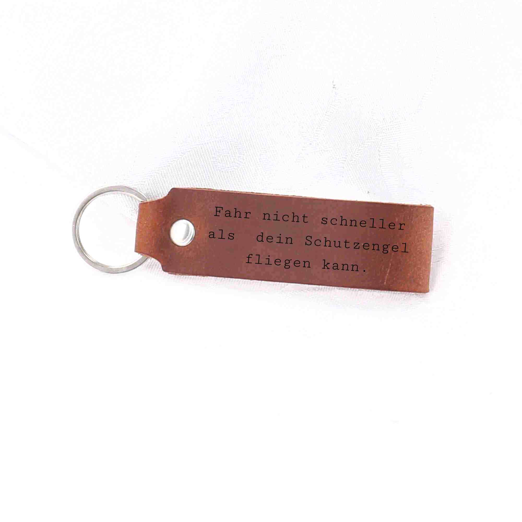 Leder Schlüsselanhänger breit aus Allgäu-Rindleder mit Wunschtext