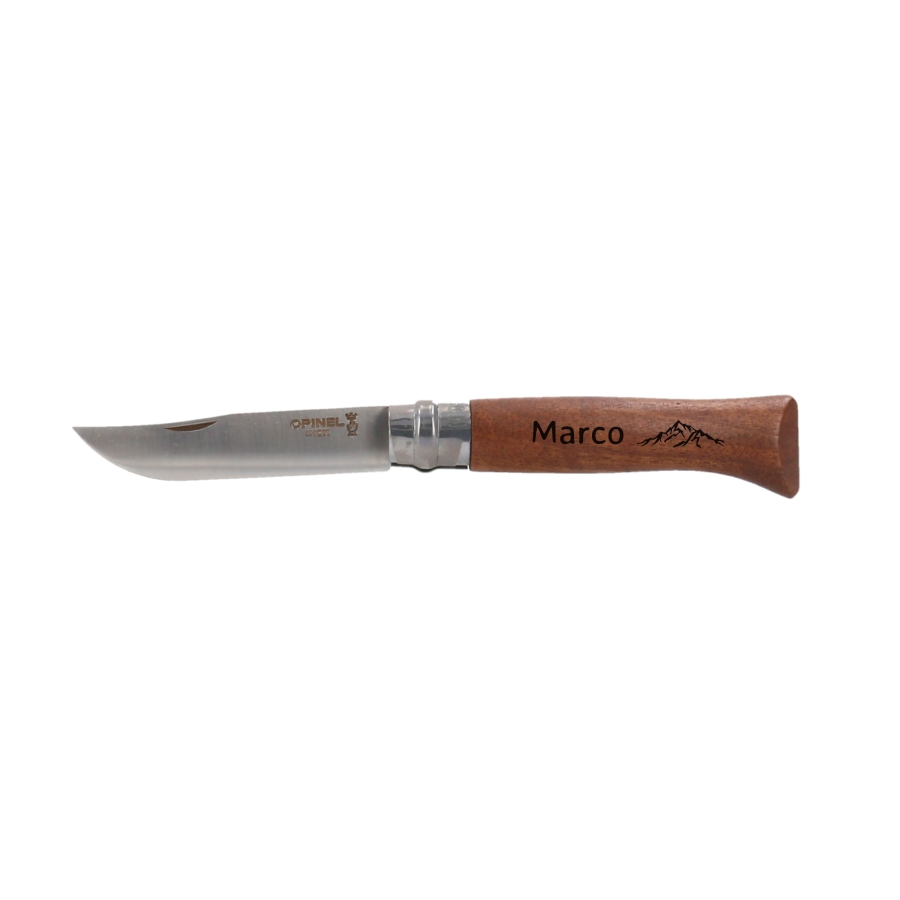 Walnussholz - Premium Opinel Taschenmesser mit Wunschgravur Besteck, Klinge, Waffe, Messer, Dolch