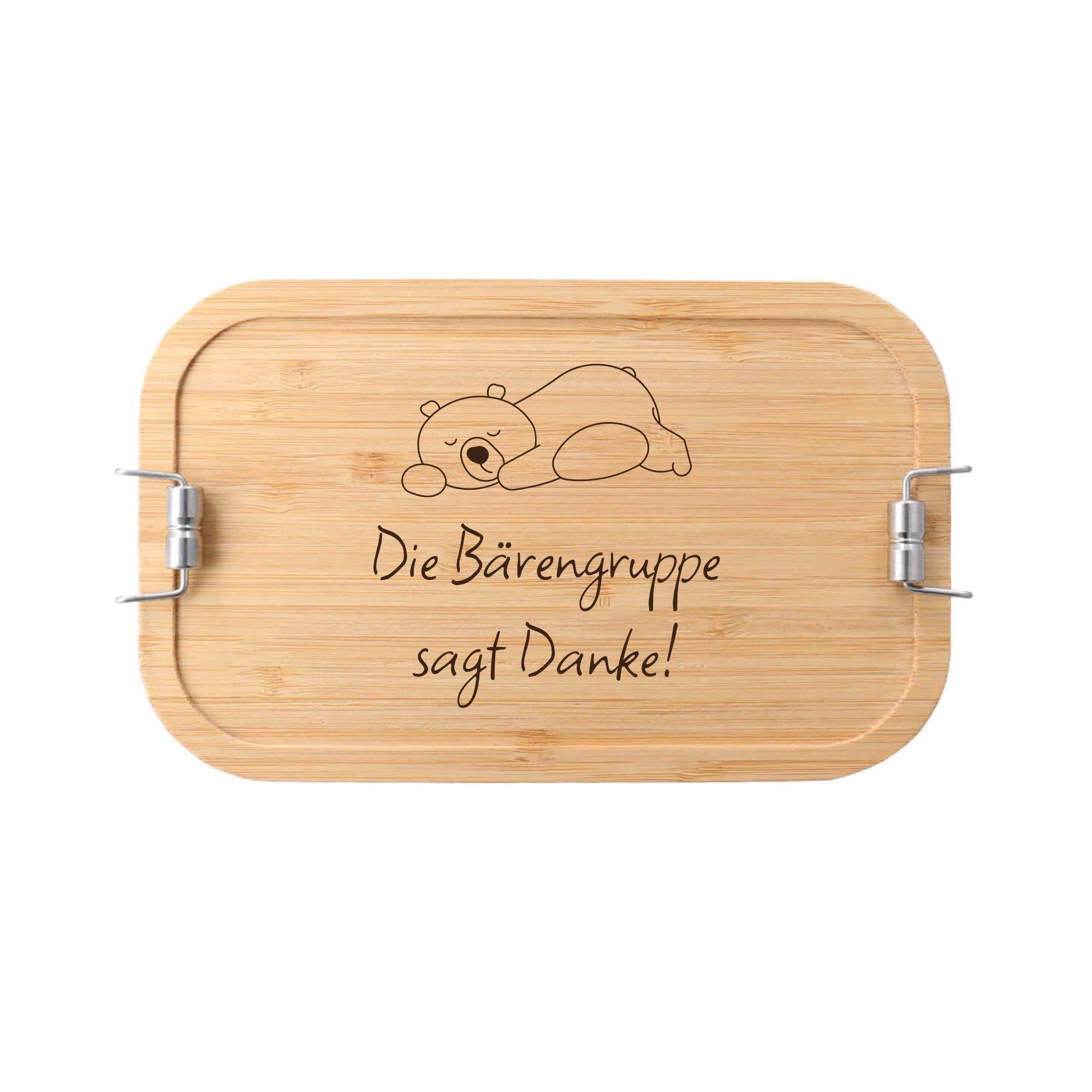 Personalisierte Lunchbox zum Abschied mit Motiv der Krippen- Kindergartengruppe