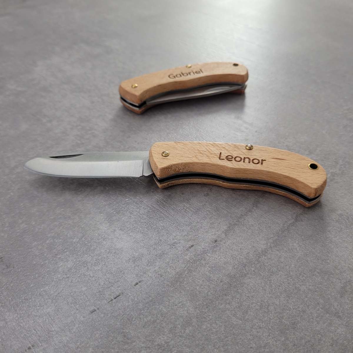 Kindertaschenmesser zum Schnitzen mit Motiv und Namen
