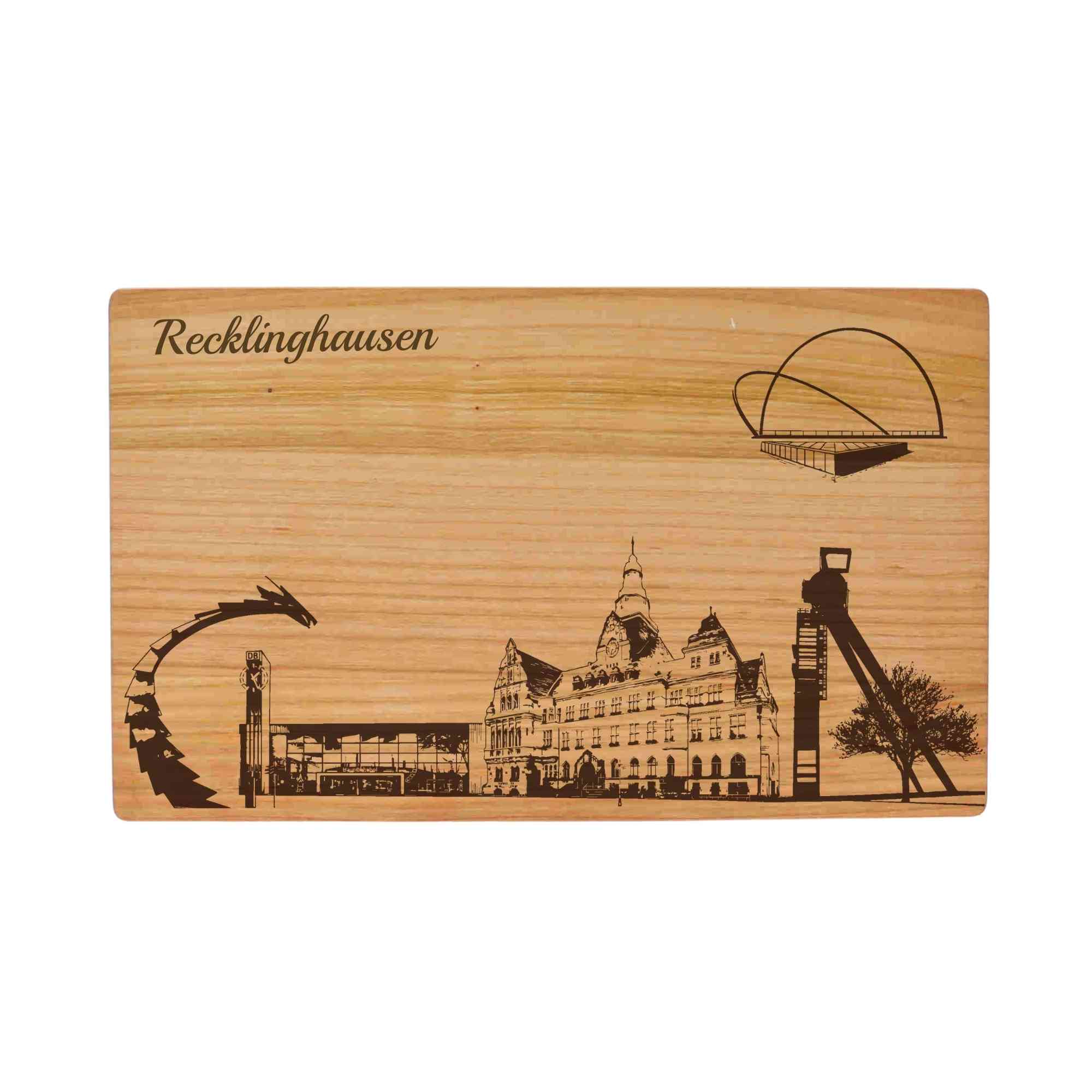 Recklinghausen Geschenk Holzbrett Stadt Recklinghausen Schneidebrett Skyline