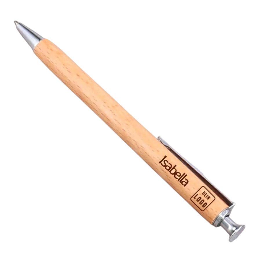 Kugelschreiber Holz Glücksstift personalisiert mit Karte & Organza Kugelschreiber Holz Glücksstift personalisiert mit Karte & Organza