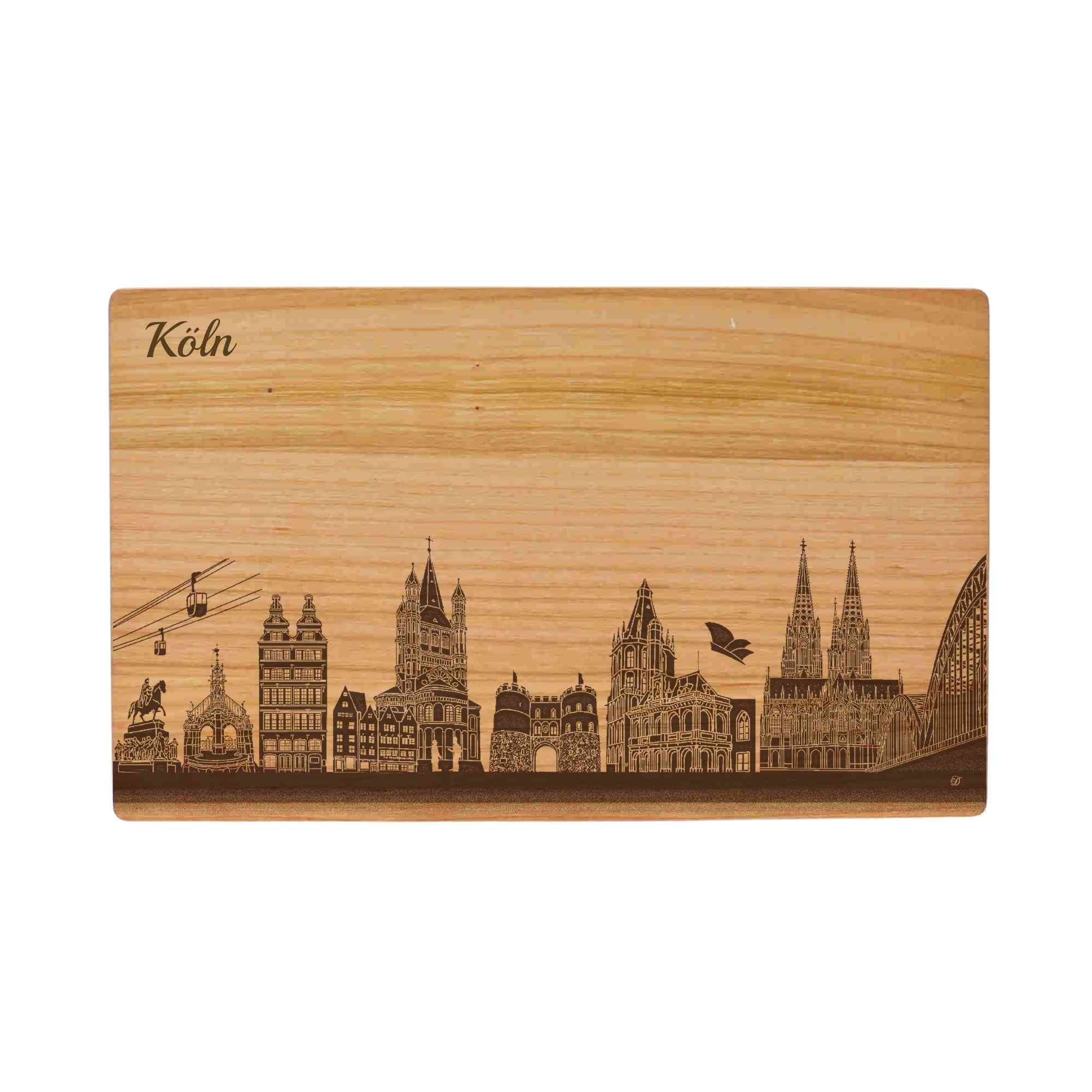 Köln Geschenk Holzbrett Stadt Köln Schneidebrett Skyline