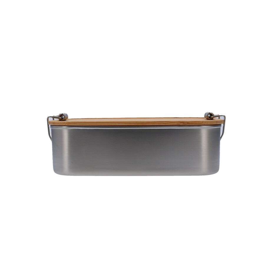 Personalisierte Lunchbox Edelstahl / HolzSeitenansicht seitenansicht, Lunchbox, 1100ml, nachhaltig