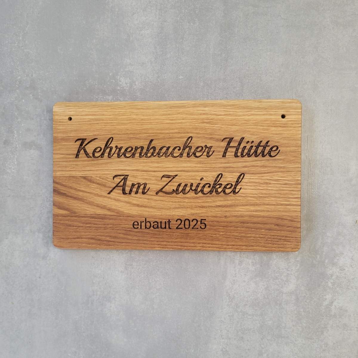 Massivholzschild Eiche 30x18x1,5 cm - Freie Gestaltung (Online-Designer)