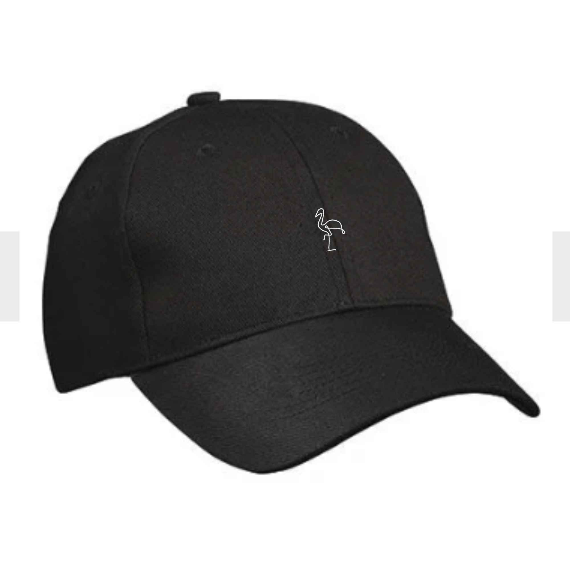 Cap mit Flamingo-Motiv bestickt in Farbe Schwarz