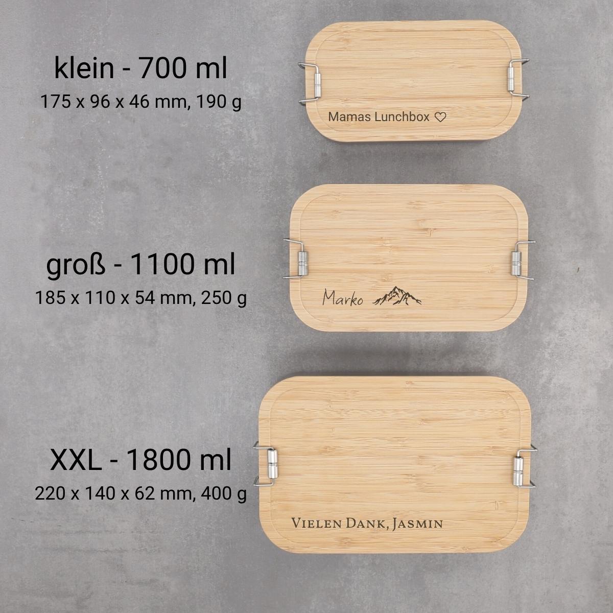 Lunchbox mit Wunschtext - Personalisierte Brotdose in 3 Größen