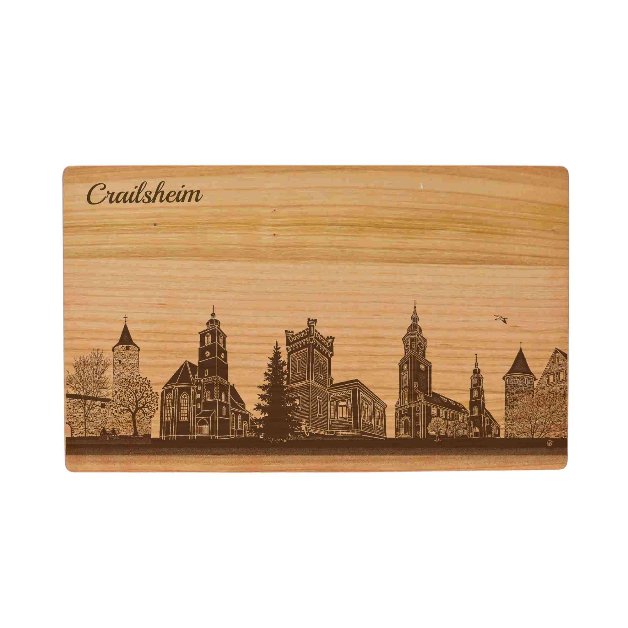 Crailsheim Geschenk Holzbrett Stadt Crailsheim Schneidebrett Skyline