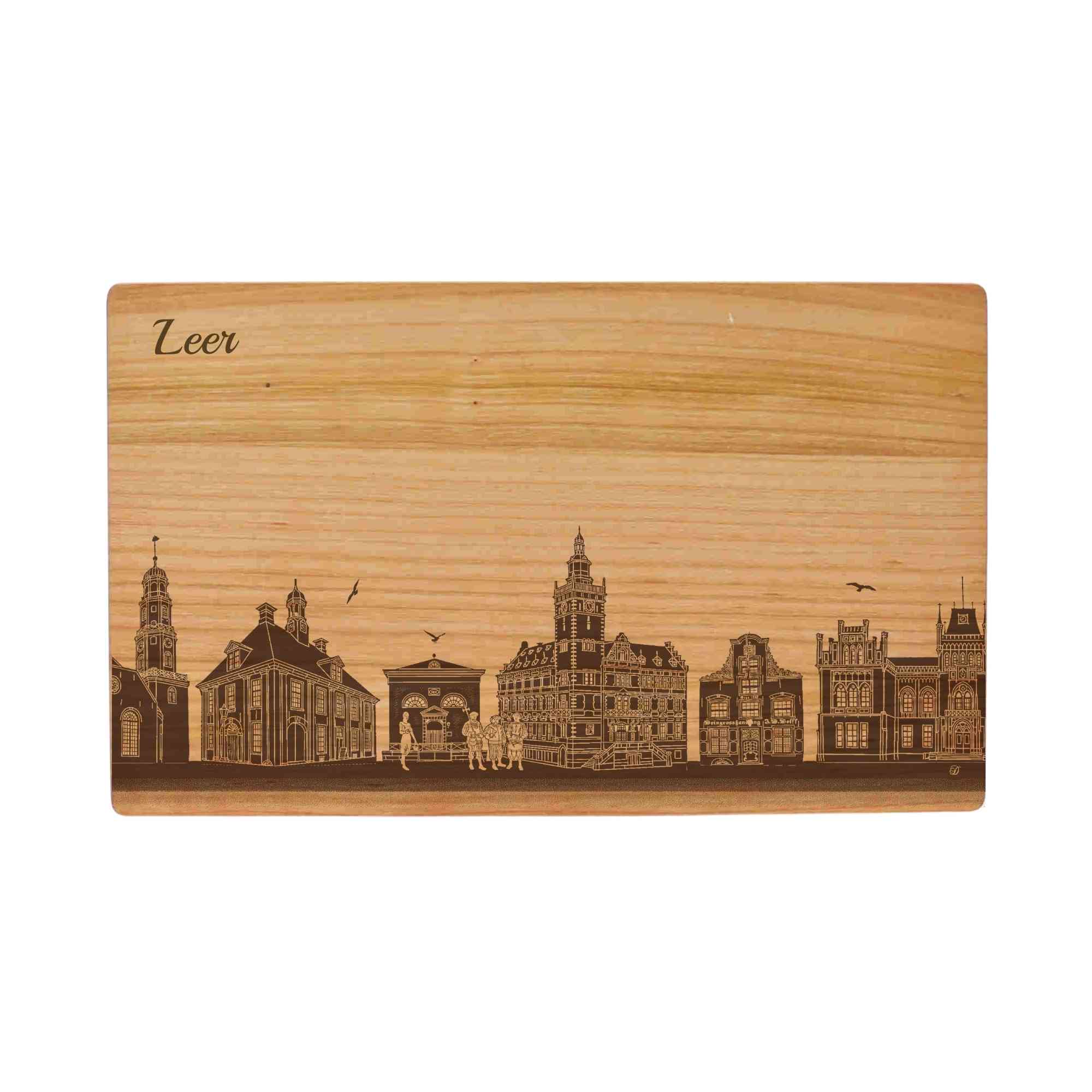 Leer Geschenk Holzbrett Stadt Leer Schneidebrett Skyline