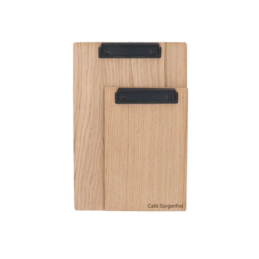 Holz Klemmbrett A4 oder A5, schwarze Klemme, mit Namen oder Logo Holz Klemmbrett A4 oder A5, schwarze Klemme, mit Namen oder Logo