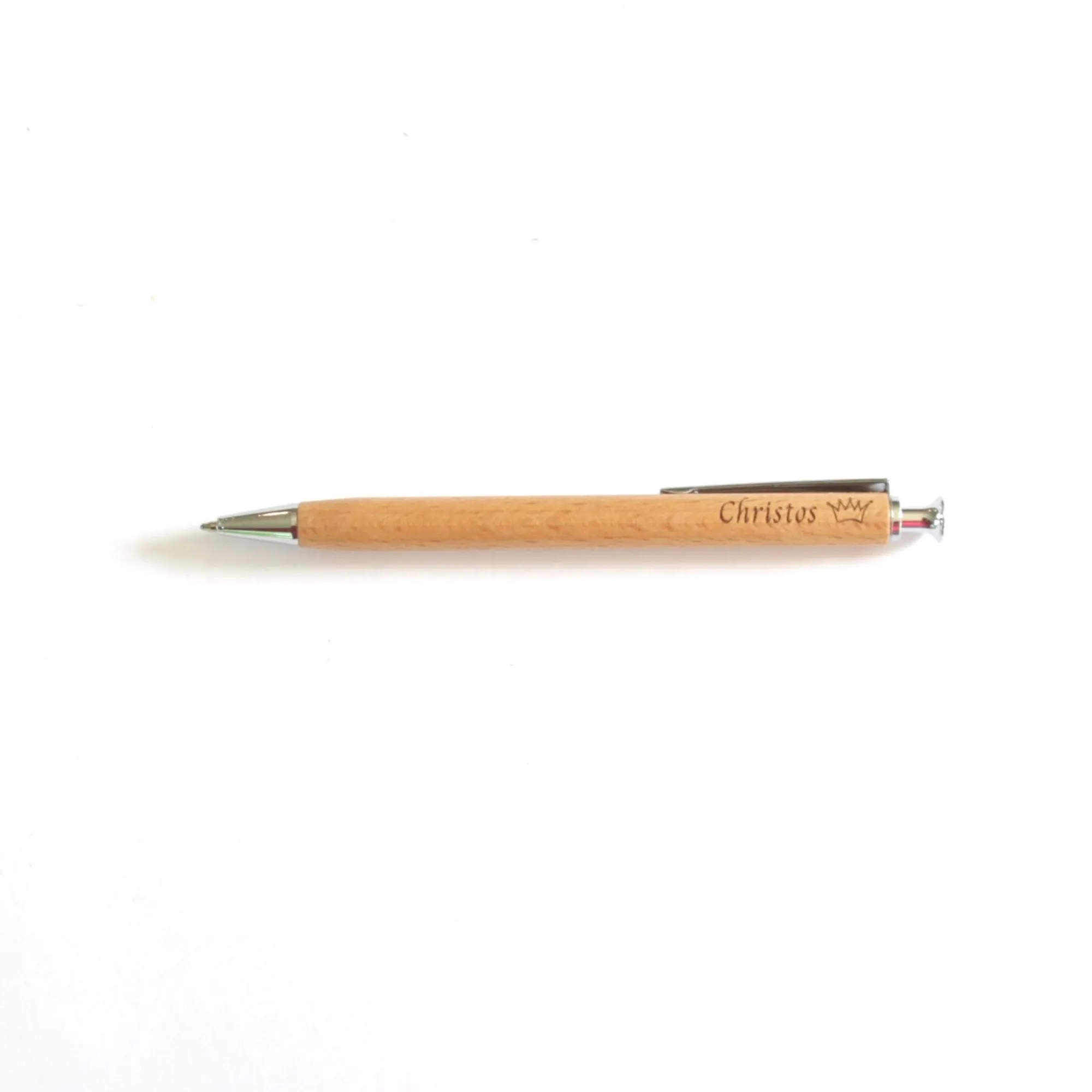 Kugelschreiber aus Buchenholz mit Gravur personalisiert 