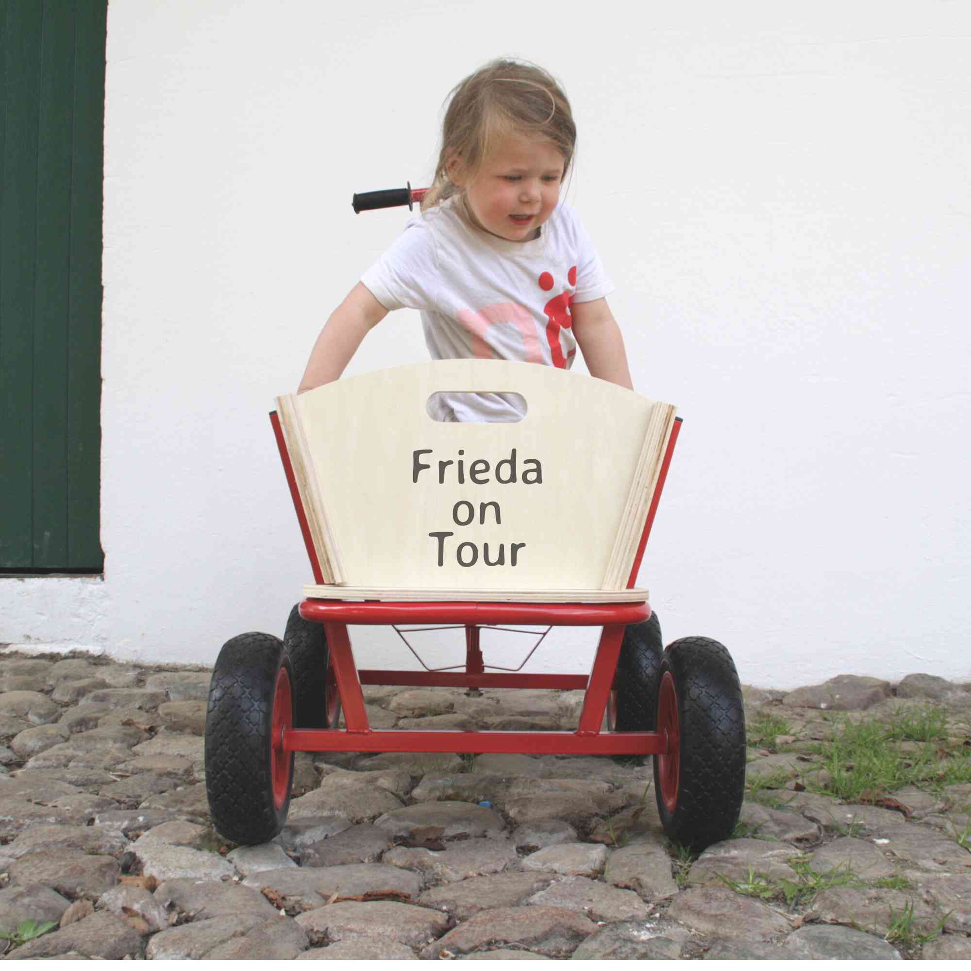 Robuster Bollerwagen aus Holz, bis 100 kg, mit Wunschnamen