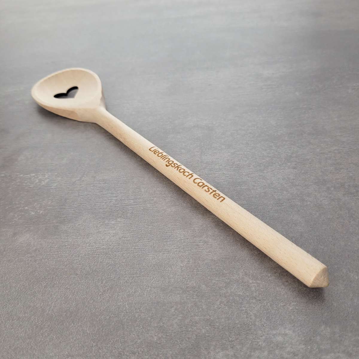 Kochlöffel mit Herz aus Buche 30cm - Textgravur