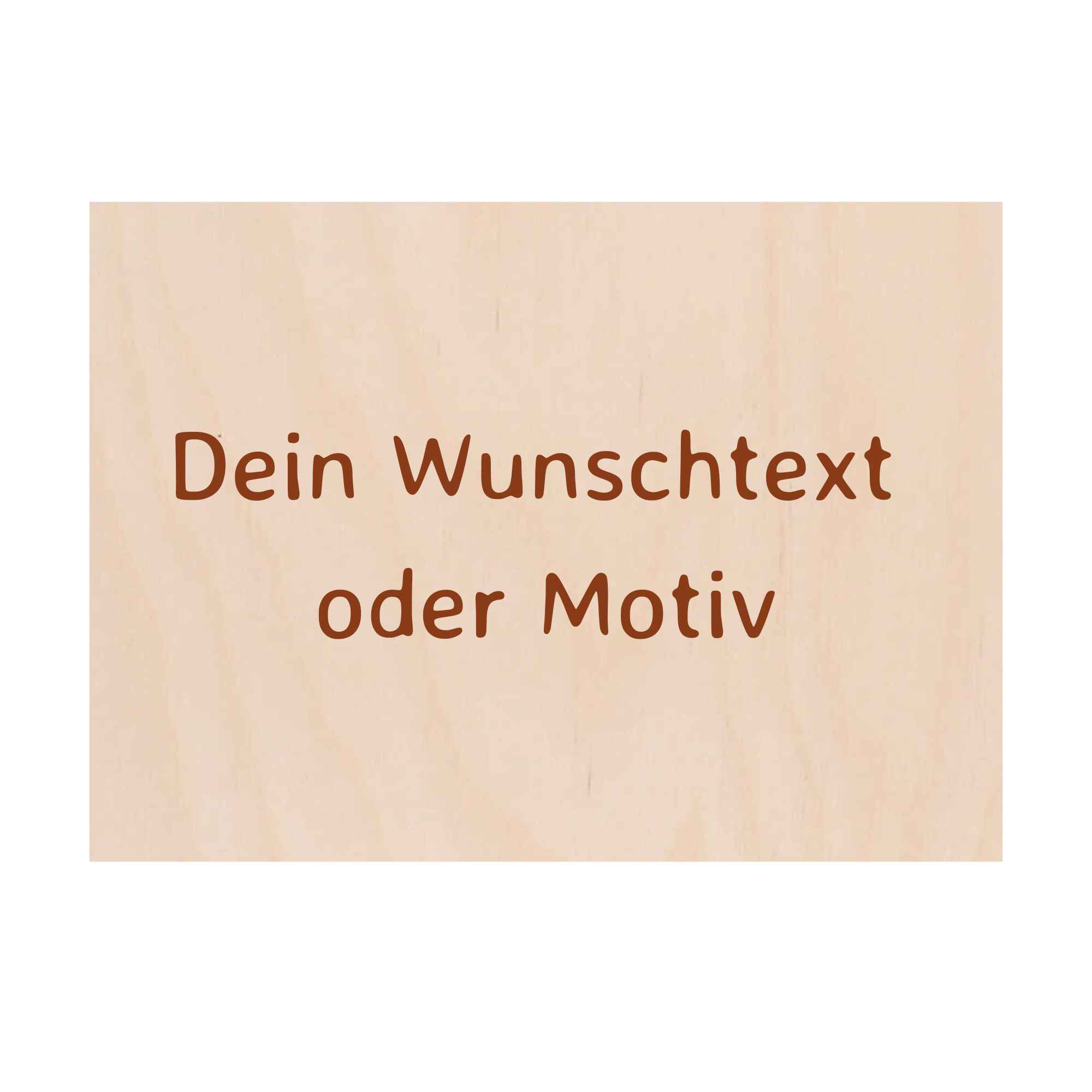 Personalisiertes Schild aus Holzspan gefertigt und flexibel einsetzbar mit individueller Lasergravur auf Holz