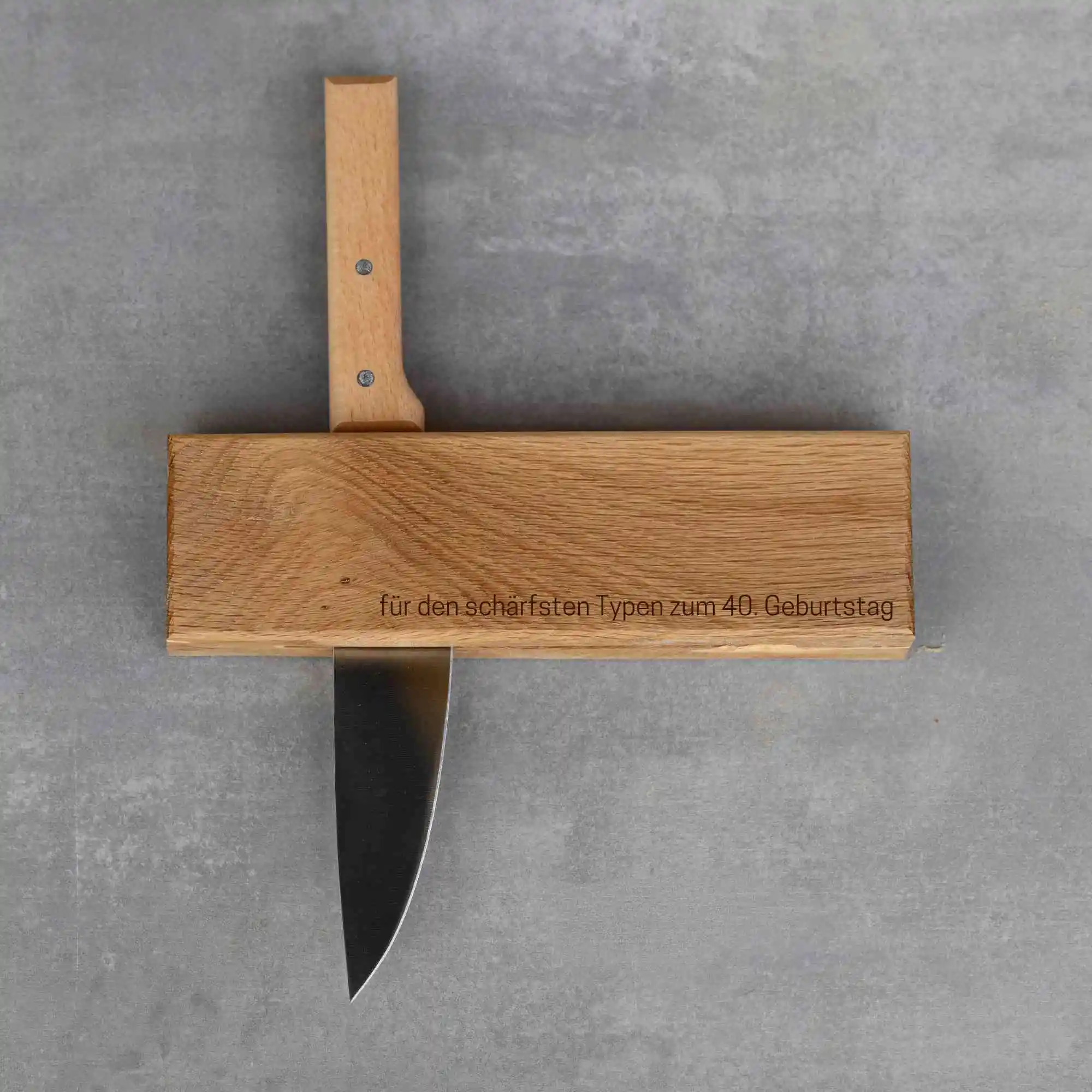 Messerleiste ohne Magnet aus Eichenholz, echte Handarbeit